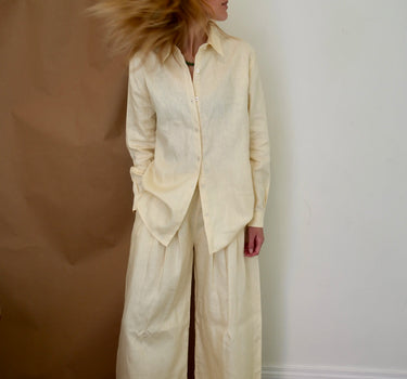 Al Burro Pleated Linen Pants
